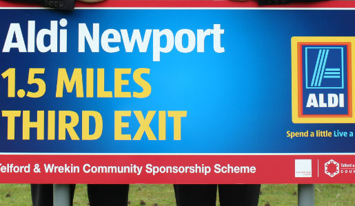 ALDI Newport adds its name to borough roundabouts