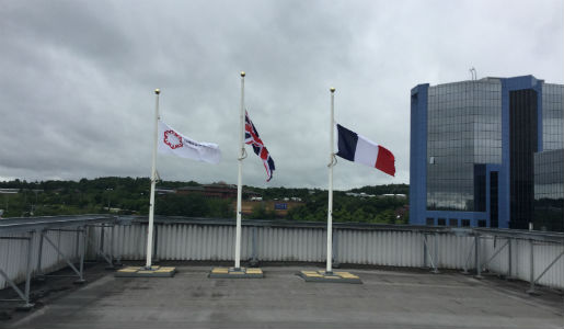Flags at half mast