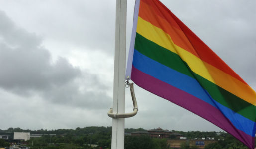 Flying the Pride flag in tribute to Orlando victims