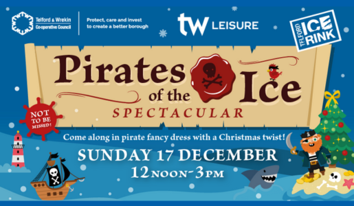 Join an afternoon of festive family fun at Telford Ice Rink’s Pirates of the Ice Spectacular on Sunday 17 December