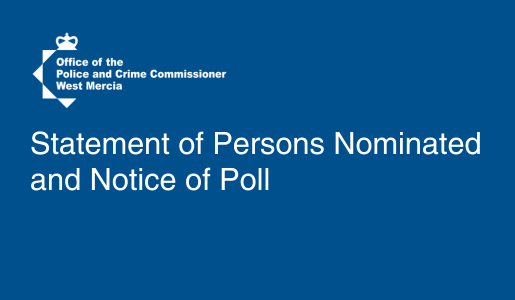 Candidates revealed for forthcoming Police and Crime Commissioner election